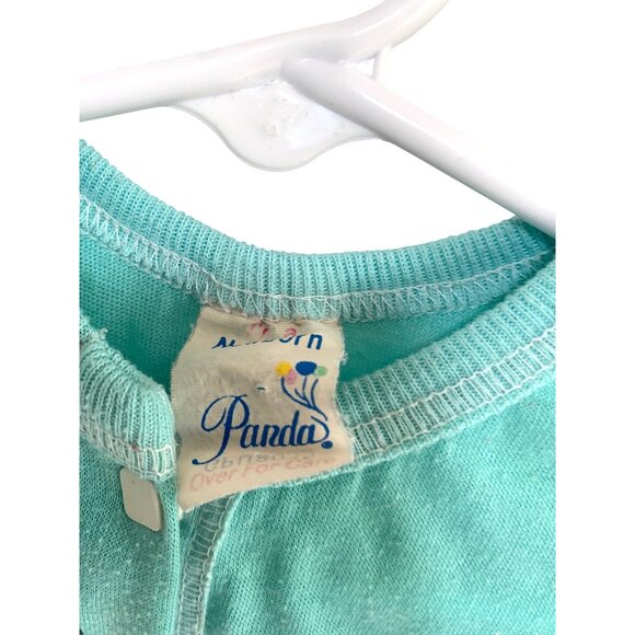 Vintage Panda baby Infant One Size Lightweight Nightgown Dress Sack Bag Green Do - Picture 3 of 4